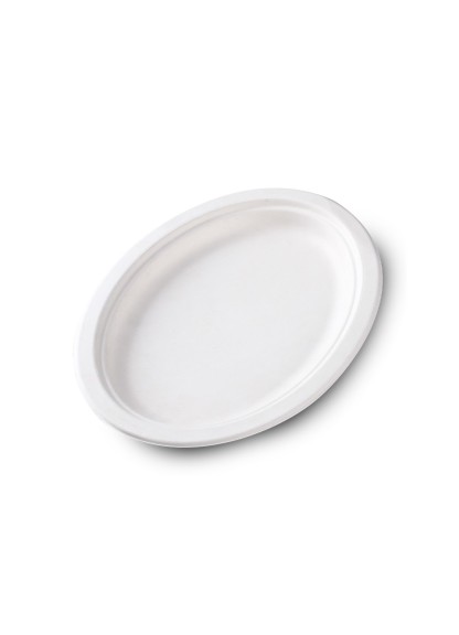 Plato Oval Fibra Caña