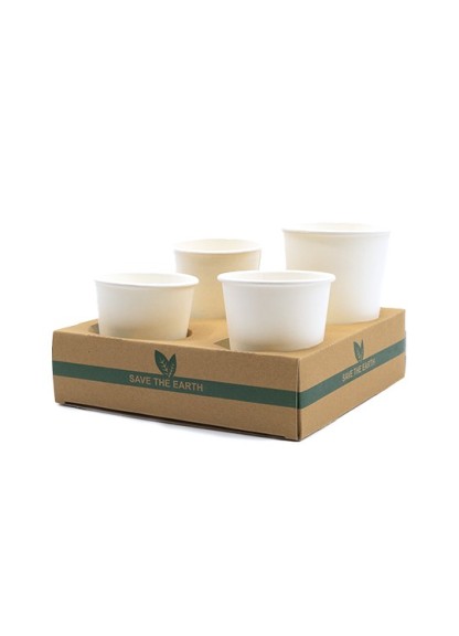 Cubitera Cartón 4 Vasos